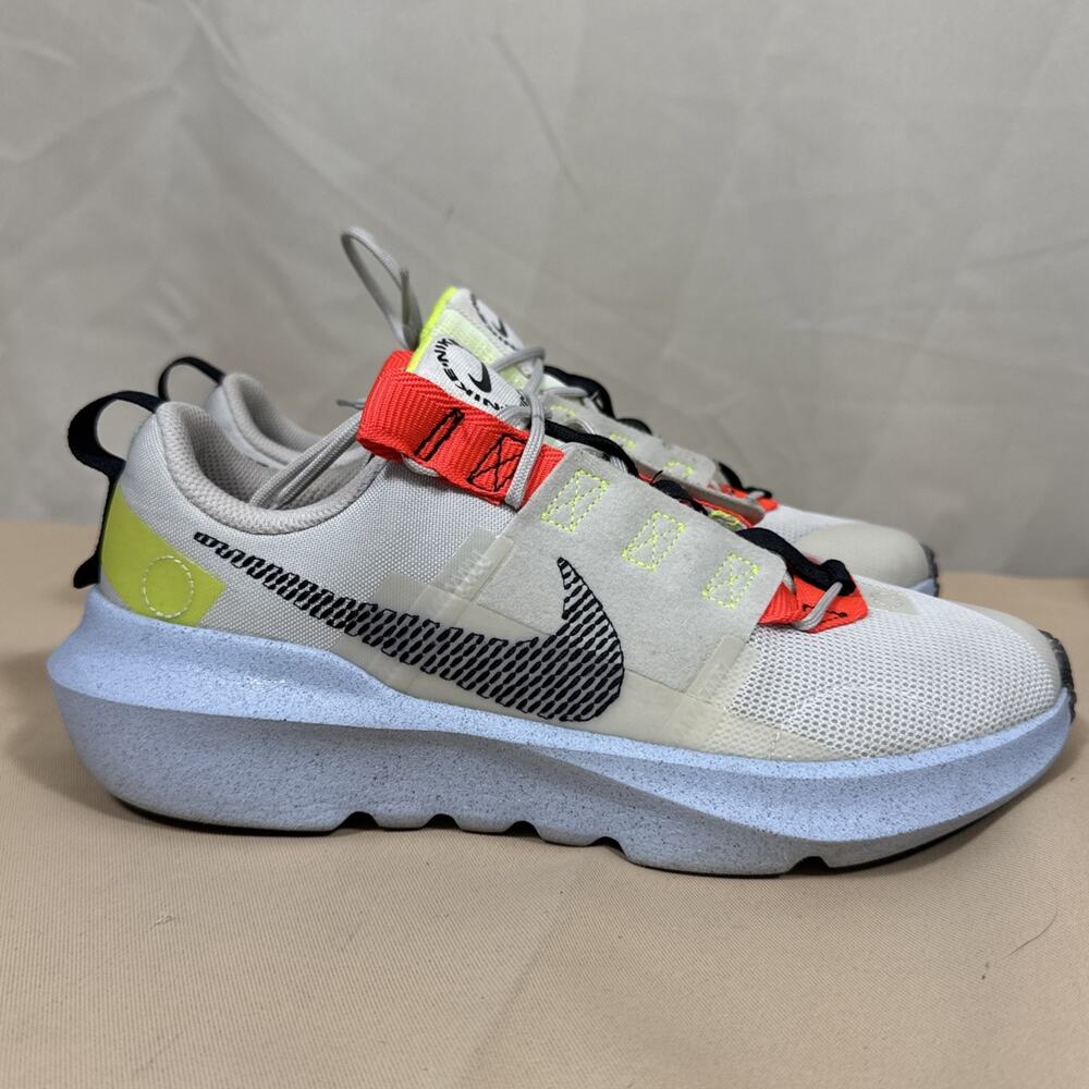 Nike Crater Impact 6.5Y Women 8 White Volt Orange Black Sneakers DB3551-010